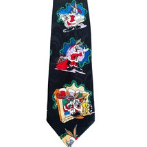 Vtg Looney Tunes Mania Tie Mens Necktie Santa Bugs Bunny Tweety Christmas 58.5x4 - £9.71 GBP