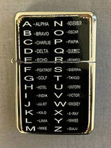 Phonetic Alphabet Vintage Image Flip Top Oil Lighter Windproof - £11.63 GBP