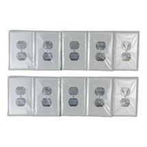 Tay Mac WJW-D Single Duplex Wall Plate Metal Jumbo White Smooth Lot Of 10 Plates - £23.48 GBP