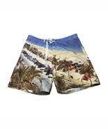 Teal Cove Board Swim Shorts Men&#39;s Medium Multicolor Beach Print Mesh Lined - $18.37