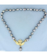 Designer Angela Conty Tahitian Pearl and Diamond Necklace in 18k Yellow ... - $56,352.20 MXN