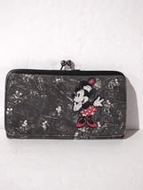 DISNEY COUTURE Minnie Mouse Black Wallet Organizer Kiss Lock by Loop Fun... - $19.88