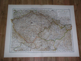 1911 Antique Map Of Czech Republic Czechia Bohemia Prague Moravia Austria - £23.09 GBP