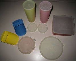 Tupperware Lot Scoops 292 Storage 1458 1286 Cup 107 w/Lids 1459 215 227 297 USED - £18.89 GBP