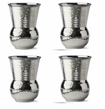 Hammered Tumbler Moroccan Stainless Steel Drinking Mughlai Glass 375ML Set Of 4 - £29.50 GBP