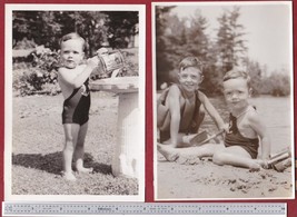 Boys &amp; Their Toys at the Beach (2) Antique 5x7 1930s Photos - $12.25