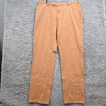 Peter Millar Pants Men 38 (Fits 36x33.5) Orange Straight Chino Pima Cott... - $24.95