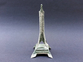 EIFFEL TOWER Money Origami Dollar Bill Paris Cash Sculptors Bank Note Ha... - £39.14 GBP