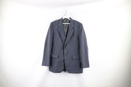 Vintage 70s Streetwear Mens 41R Wool Pinstriped 2 Button Suit Coat Jacke... - £39.30 GBP