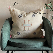 Set Of 2 Handmade &amp; Hand-Stitched Moroccan Sabra Cactus Pillow Cushion, ... - $119.99