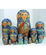 15pcs Hand Painted One of a Kind Russian Nesting Doll &quot;Snowqueen&quot; - £832.55 GBP