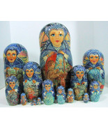 15pcs Hand Painted One of a Kind Russian Nesting Doll &quot;Snowqueen&quot; - $1,442.21 CAD