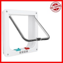 Safety Pet Door with 4-Way Lock - Weatherproof Cat Flap for Sliding Doors - $532.12 MXN