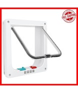 Safety Pet Door with 4-Way Lock - Weatherproof Cat Flap for Sliding Doors - $39.93 CAD
