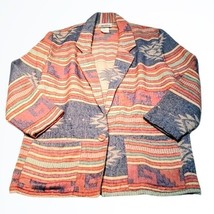 California Concepts Vintage Wool Blend Long Adobe Print Blazer Size Large L - £42.78 GBP