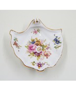 Hammersley Bone China Shell Trinket Pin Candy Footed Dish Floral Gold Trim - £19.68 GBP