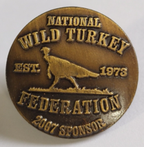 2007 NATIONAL WILD TURKEY FEDERATION NWTF SPONSOR METAL LAPEL PIN USA BI... - £23.59 GBP