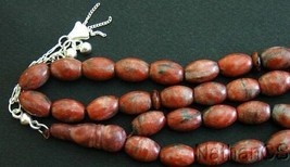 Prayer Beads Tesbih Komboloi Oval Sesame Jasper &amp; Sterling Silver- Collector&#39;s - £137.69 GBP