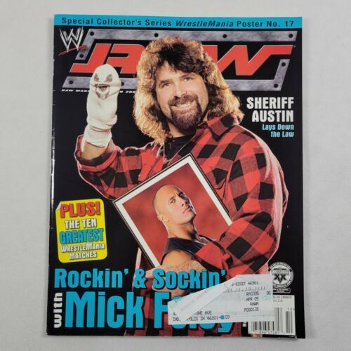 Primary image for WWE Raw Magazine March 2004 Sheriff Austin & Mick Foley, w Poster