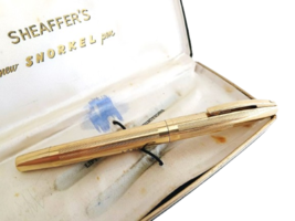 SHEAFFER IMPERIAL SNORKEL fountain pen in gold 14K In git box Original 1... - $135.00