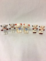 3 pair Shakers VINTAGE JAPAN Pepper Salt Dogs Puppy Handpainted 6 pieces... - £35.02 GBP