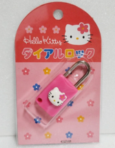 Hello Kitty dial lock Padlock Key SANRIO Retro Rare Pink - £28.68 GBP