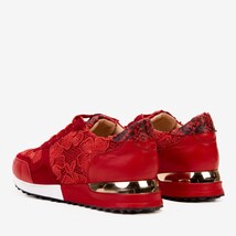The Noir Red Leather Women Sneaker image 8