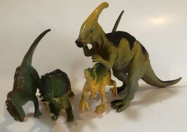Vintage Dinosaurs Lot Of 4 Toys Plastic Green Yellow T6 - £12.71 GBP