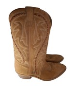 Vintage Ladies Suede Stitch Boots Side 9EE Made In USA Rodeo Cowgirl - $1,084.10 MXN