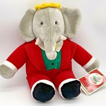 Babar the Elephant Gund Macys w/ Tag 1988 14.5&quot; Plush Christmas - £10.22 GBP