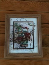 Estate Artist Signed Kris Kringle Holiday Double Matted Print in Wood Fr... - £12.21 GBP