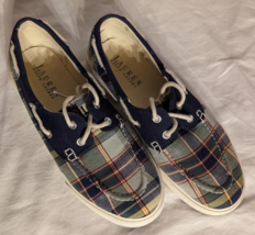 LRL Lauren Ralph Lauren Loafer Boat Shoes Lace Up Women Size 7.5 Canvas ... - £19.22 GBP