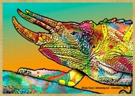Chameleon Cool Colorful Wildlife Pop Art Wood Fridge Kitchen Magnet 2.5x... - £4.58 GBP