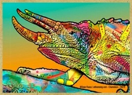 Chameleon Cool Colorful Wildlife Pop Art Wood Fridge Kitchen Magnet 2.5x3.5 B27 - £4.60 GBP