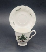Nikko China Happy Holidays Footed Cup &amp; Saucer Christmas Tree Crafted in... - £10.97 GBP