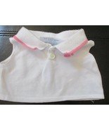 Build a Bear Workshop Tennis or Golf Pink White Sleeveless Polo Shirt Top - £5.02 GBP