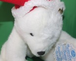 Hallmark Snowball White Polar Bear With Santa Hat Stuffed Animal Toy XPL... - $19.79