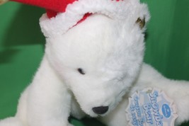 Hallmark Snowball White Polar Bear With Santa Hat Stuffed Animal Toy XPL3124 - $19.79