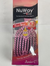 NuWay 4Hair for Unisex Junior C Fast Dry X2 Detangling 1 Pc Hair Brush Pink New - £11.18 GBP