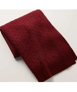 Ralph Lauren Home 100% Cashmere Cable Plush throw blanket bordeaux NWT $595 - $286.99