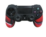 Silicone Grip Black &amp; Red Swirl Shell Non Slip For PS4 Controller  - $7.49