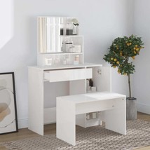 Dressing Table Set High Gloss White 86.5x35x136 cm - £92.07 GBP