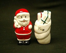 S&quot;ANTA&#39;S &quot;P&quot;ACKAGES Christmas Santa Claus Ceramic Salt &amp; Pepper Shaker S... - £7.88 GBP