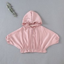 2022 Summer New Baby Girl  Protection Jacket Solid Girls Hooded Cardigan Cotton  - £66.69 GBP