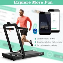 4.75HP 2 In 1 Folding Treadmill with Remote APP Control-Black - Color: Black - €864,68 EUR