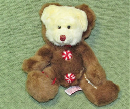 Russ Berrie 9&quot; Christmas Cookie Teddy Plush White Bear Brown Costume Candy Decor - £10.55 GBP