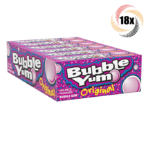 Full Box 18x Packs Bubble Yum Original Bubble Gum | 5 Pieces Per Pack | 1.4oz - £19.38 GBP