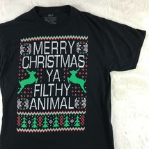 Men&#39;s Home Alone Christmas T-Shirt Merry Christmas Ya Filthy Animal (Size Large) - £10.30 GBP