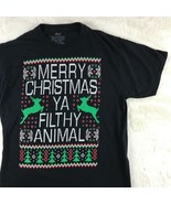 Men&#39;s HOME ALONE Christmas T-Shirt MERRY CHRISTMAS YA FILTHY ANIMAL (Siz... - £10.43 GBP