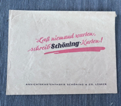 Schoning Karteu small paper bag Ansichtskartenfabrik Lobeck - £13.72 GBP